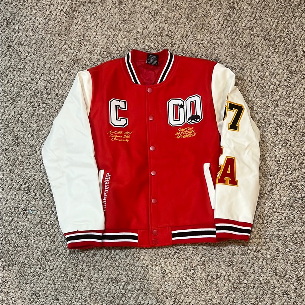 Red and White Varsity Jacket